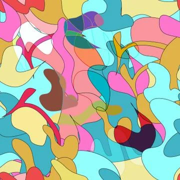 Seamless Pattern. Abstract Psychedelic Art Background. Vector Il Illustrazione stock