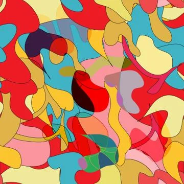 Seamless Pattern. Abstract Psychedelic Art Background. Vector Il Stock Illustration