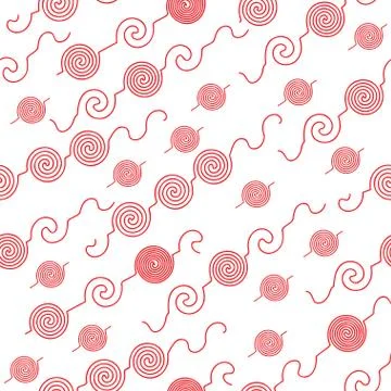 Seamless pattern with abstract red shapes Stock Illustration