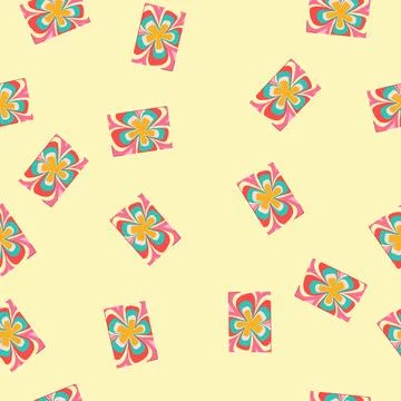 Seamless pattern abstract retro groovy flower pattern creating vibrant wavy 스톡 일러스트