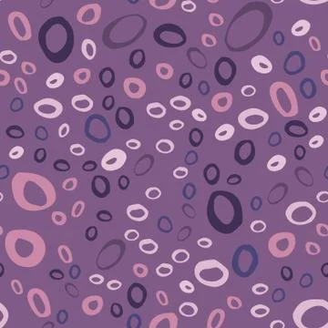 Seamless pattern with abstract rings ornament. Random located doodle geometri Stock Illustration
