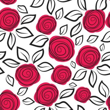 Seamless pattern with abstract rose flowers. Stock-Illustration