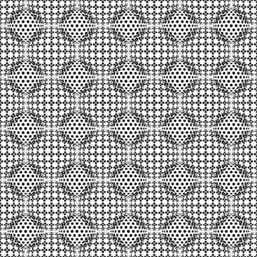 Seamless pattern with abstract round 3d halftone sphere Stock Illustration