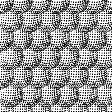 Seamless pattern with abstract round 3d halftone sphere Stock Illustration