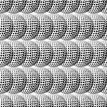 Seamless pattern with abstract round 3d halftone sphere Stock-Illustration