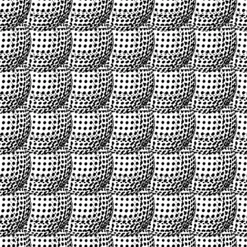 Seamless pattern with abstract round 3d halftone sphere Illustrazione stock