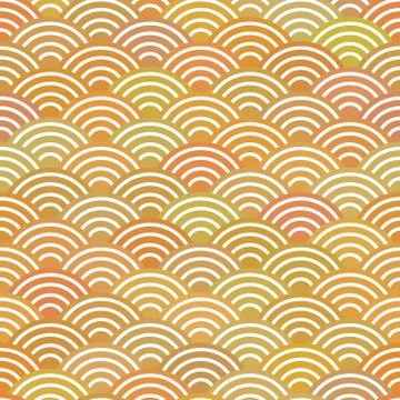 Seamless pattern abstract scales simple Nature background with japanese wave  イラスト素材