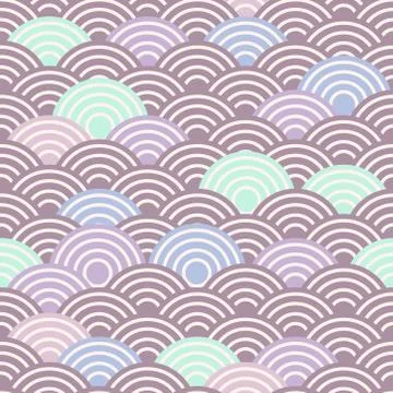 Seamless pattern abstract scales simple Spring Nature background with japanes Illustrazione stock