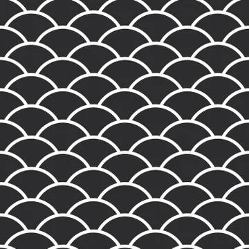 Seamless pattern abstract scales simple background with japanese circle patte Illustrazione stock