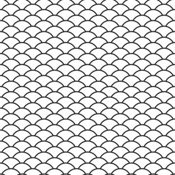 Seamless pattern abstract scales simple background with japanese circle patte Stock Illustration