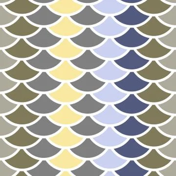 Seamless pattern abstract scales simple background with circle pattern white  Stock Illustration