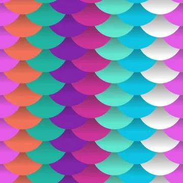 Seamless pattern abstract scales simple background with circle pattern marine Stock Illustration