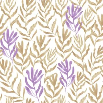 Seamless pattern with abstract sea weed leaves. Vector background for desig.. Stock Illustration
