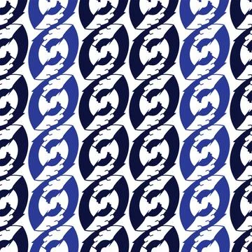 Seamless pattern of abstract seed design blue ink Stock Illustration