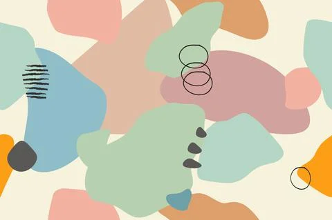 Seamless pattern with abstract shapes. Delicate color palette of the pattern Illustrazione stock