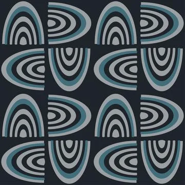 Seamless pattern with abstract shapes. Geometric pattern of semicircles. Illustrazione stock