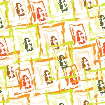 Seamless pattern with abstract shapes Stock Illustration