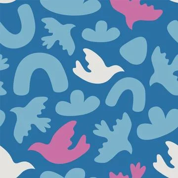 Seamless pattern with abstract shapes Stock Illustration