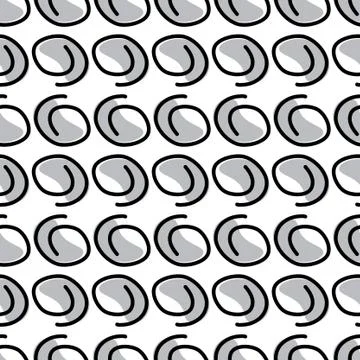 Seamless pattern with abstract shapes on white background Stock Illustration