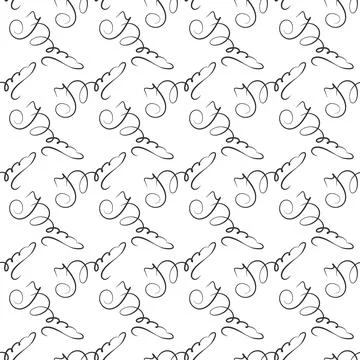 Seamless pattern of abstract signatures for textiles, texture, packaging and Stock Illustration