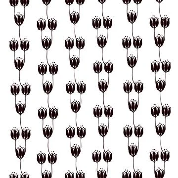 Seamless pattern abstract silhouette flowers vector illustration Stock Illustration