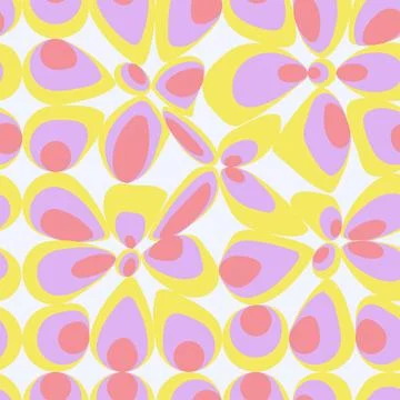 Seamless pattern with abstract silhouette organic oval shapes. Vector flat Illustrazione stock