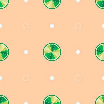 Seamless pattern with abstract slices of lime vector illustration Stock Illustration