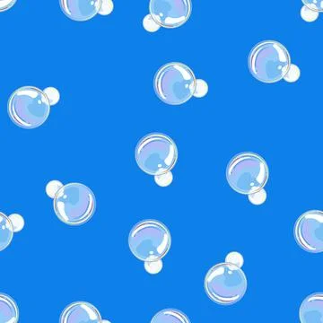 Seamless pattern abstract soap bubbles cartoon vector Stock Illustration