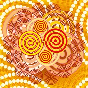 Seamless pattern with abstract spirals Stock Illustration