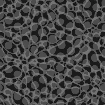 Seamless pattern with abstract spots. Monochrome Neurography shapes texture Stock Illustration