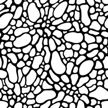 Seamless pattern with abstract spots. Monochrome Neurography shapes texture Stockillustratie
