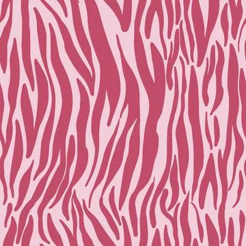 Seamless pattern with abstract stripes like zebra skin. Animal print in a trendy Stock Illustration