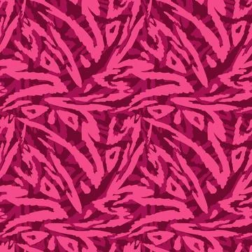 Seamless pattern with abstract stripes like zebra skin. Animal print in a trendy Stock Illustration