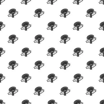 Seamless pattern with abstract swinging ride carousel repeating Stock Illustration
