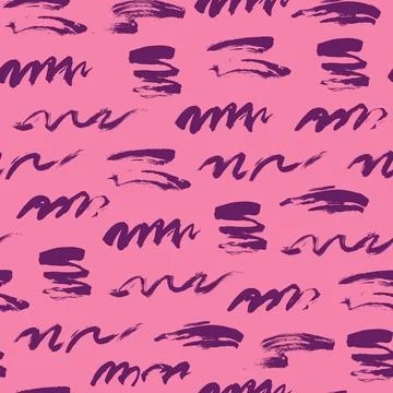 Seamless pattern with abstract textured strokes and handwriting imitation. .. Stock Illustration