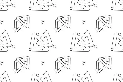 Seamless pattern with abstract triangles and dots for coloring Illustrazione stock
