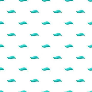 Seamless pattern with abstract turquoise waves on white Stock Illustration