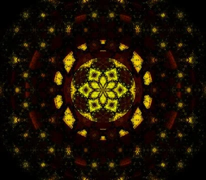 Seamless pattern abstract universe black yellow Stock Illustration