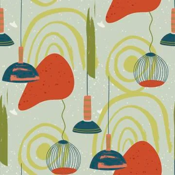 Seamless pattern with abstract vector illustration. Stock Illustration