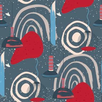 Seamless pattern with abstract vector illustration. Stock Illustration