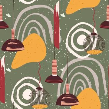 Seamless pattern with abstract vector illustration. Stock Illustration