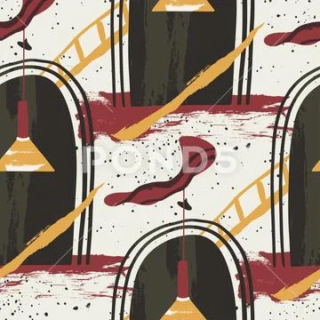 Seamless pattern with abstract vector illustration. Stock Illustration