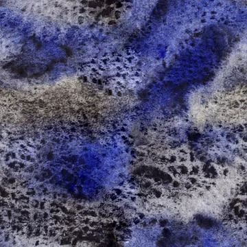 Seamless pattern abstract watercolor background black with blue Stock Illustration