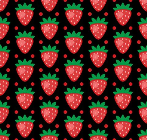 Seamless pattern of abstract watercolor hand drawn beautiful strawberries on  Stock Illustration