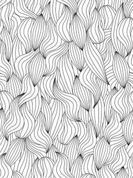 Seamless pattern with abstract waves. Zentangle inspired style Illustrazione stock