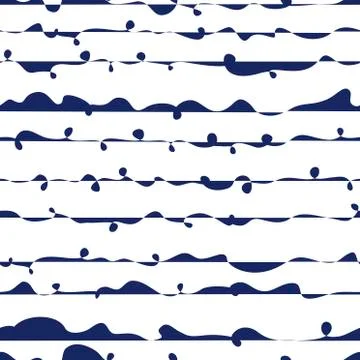 Seamless pattern with abstract wavy lines. Hand drawn vector Stock Illustration