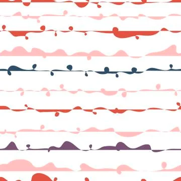 Seamless pattern with abstract wavy lines. Hand drawn vector Stock Illustration