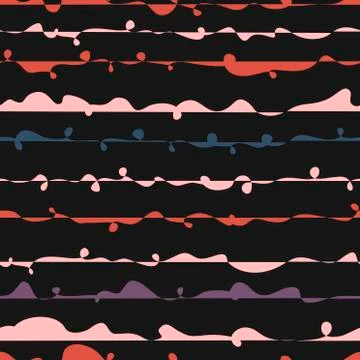 Seamless pattern with abstract wavy lines. Hand drawn vector Stock Illustration