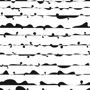 Seamless pattern with abstract wavy lines. Hand drawn vector Stock Illustration