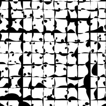 Seamless pattern with abstract wavy tiles. Hand drawn vector Stock Illustration